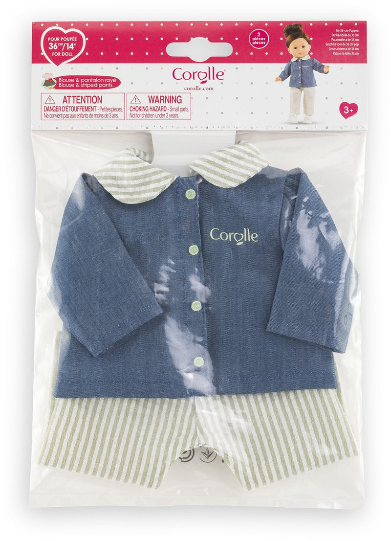 Afbeelding laden in galerijviewer, Corolle ma poppenblouse en broek - 36cm
