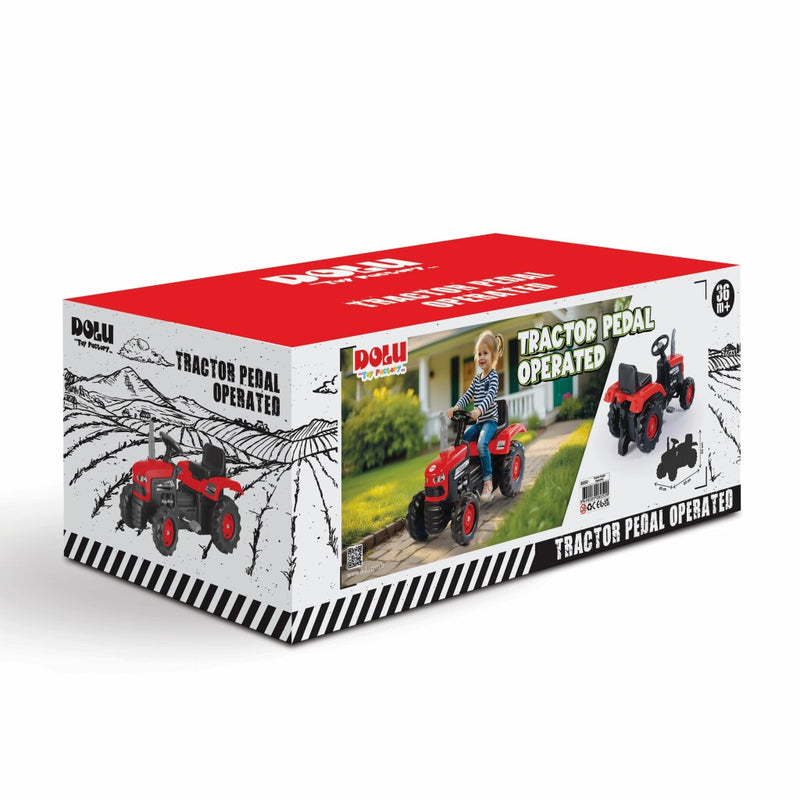 Afbeelding laden in galerijviewer, Dolu traptractor met claxon rood zwart