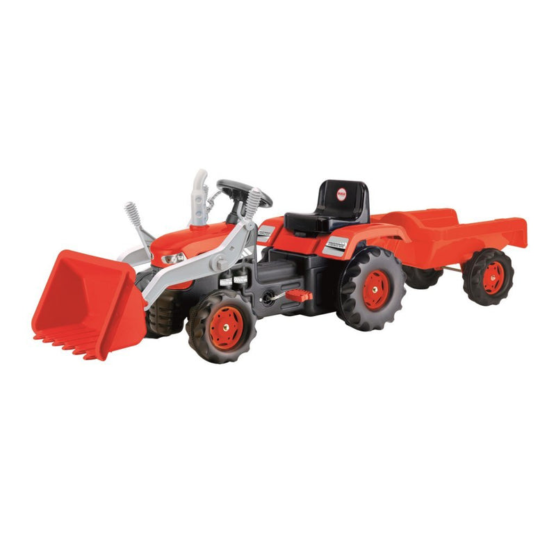 Afbeelding laden in galerijviewer, Dolu traptractor met aanhanger en lader rood zwart