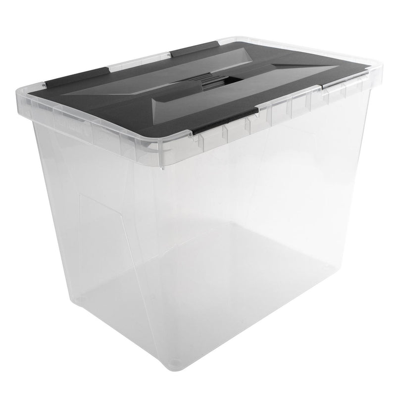 Afbeelding laden in galerijviewer, Sunware onyx opbergbox 40l transparant antraciet