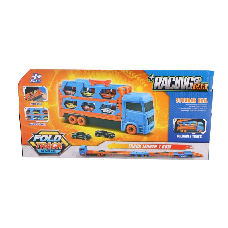 Afbeelding laden in galerijviewer, No brand pop-up auto transporter met 2 metal auto's | 2 stuks