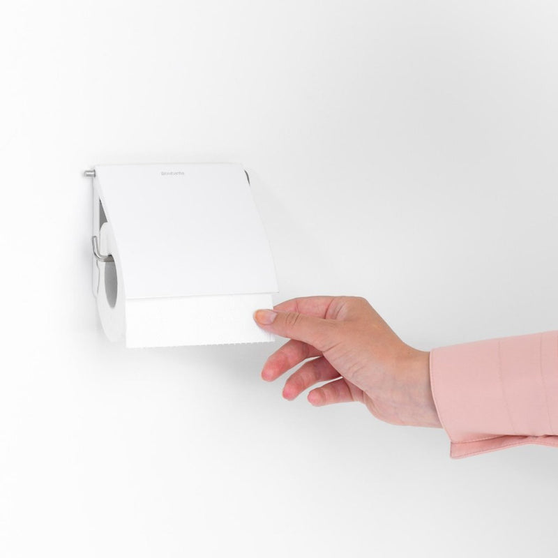 Afbeelding laden in galerijviewer, Brabantia renew wc rolhouder - met klep - hangend - zonder boren - white