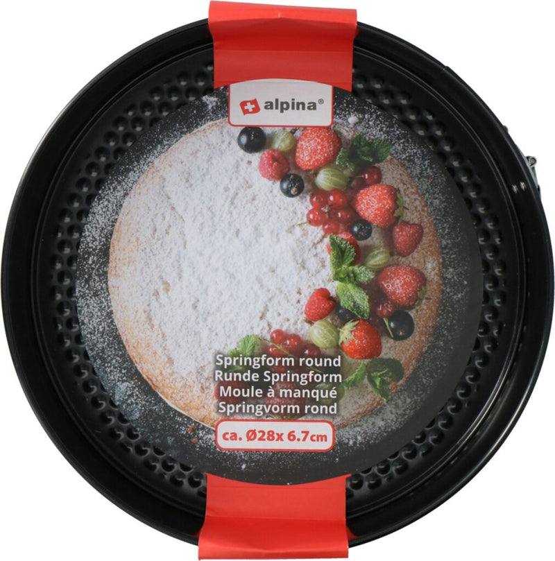 Afbeelding laden in galerijviewer, Alpina springvorm anti-aanbaklaag metaal 28x6,7cm zwart