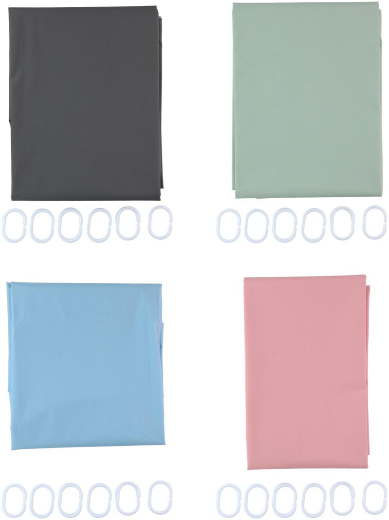 Afbeelding laden in galerijviewer, Lifetime clean douchegordijn met 12 ringen 180x180cm