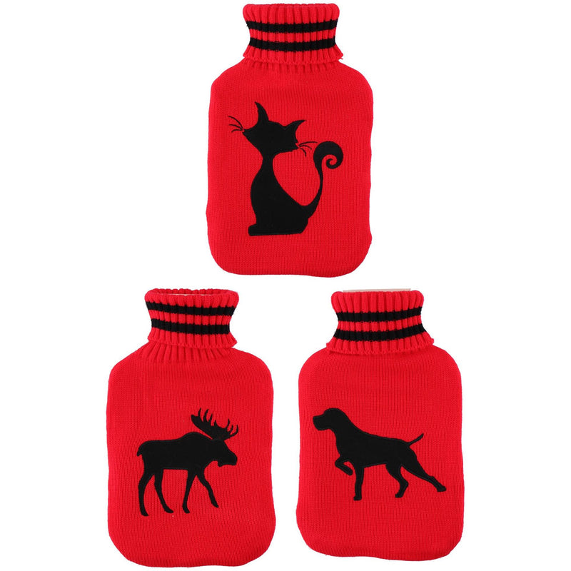 Afbeelding laden in galerijviewer, Lifetime warmwaterkruik met gebreiden hoes 2l rood