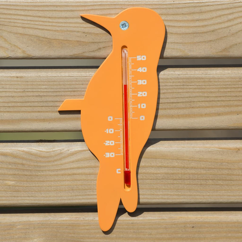 Afbeelding laden in galerijviewer, Nature wandthermometer vink oranje