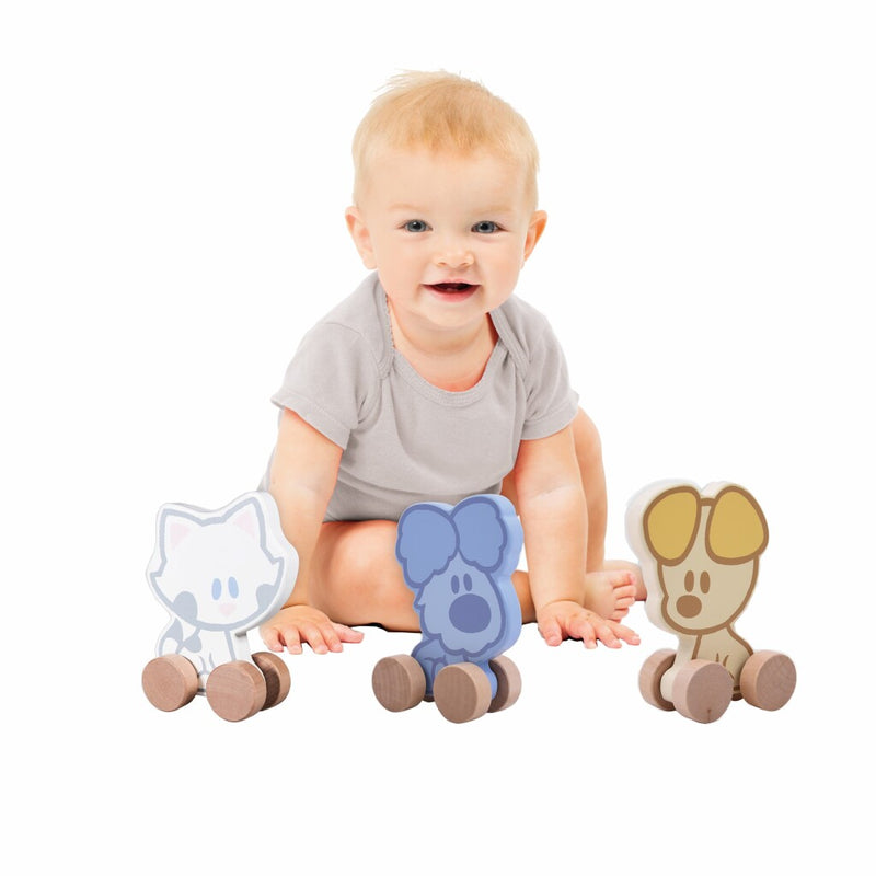 Afbeelding laden in galerijviewer, Woezel en pip rubo toys baby houten wielfiguren assorti