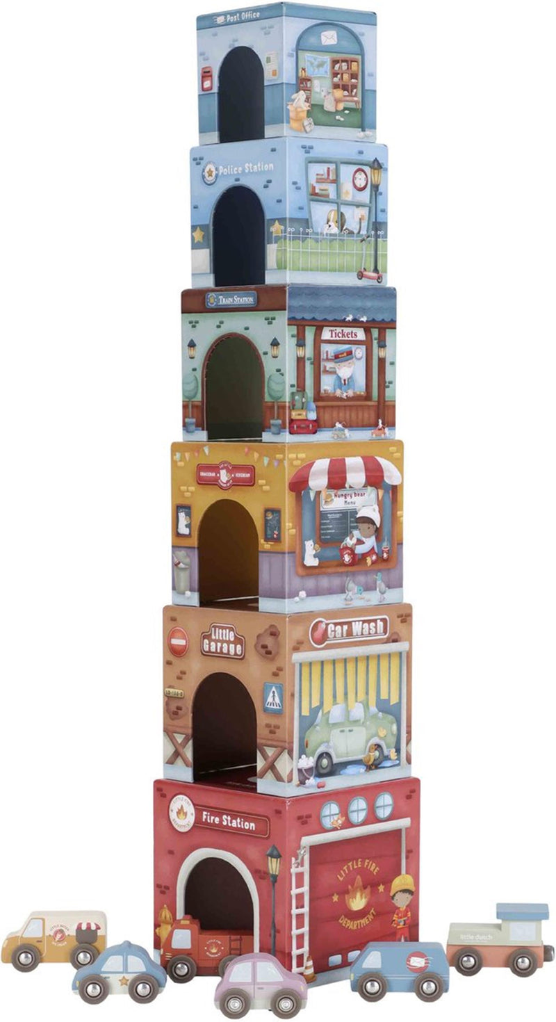 Afbeelding laden in galerijviewer, Little dutch stapeltoren inclusief 6 auto’s – hout fsc