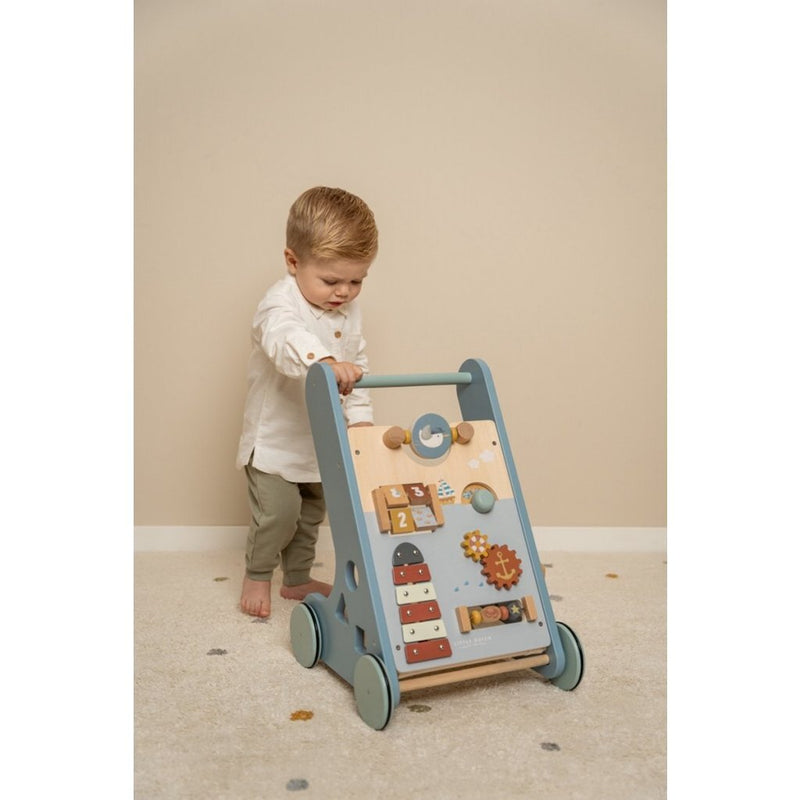 Afbeelding laden in galerijviewer, Little dutch houten babywalker sailors bay blauw