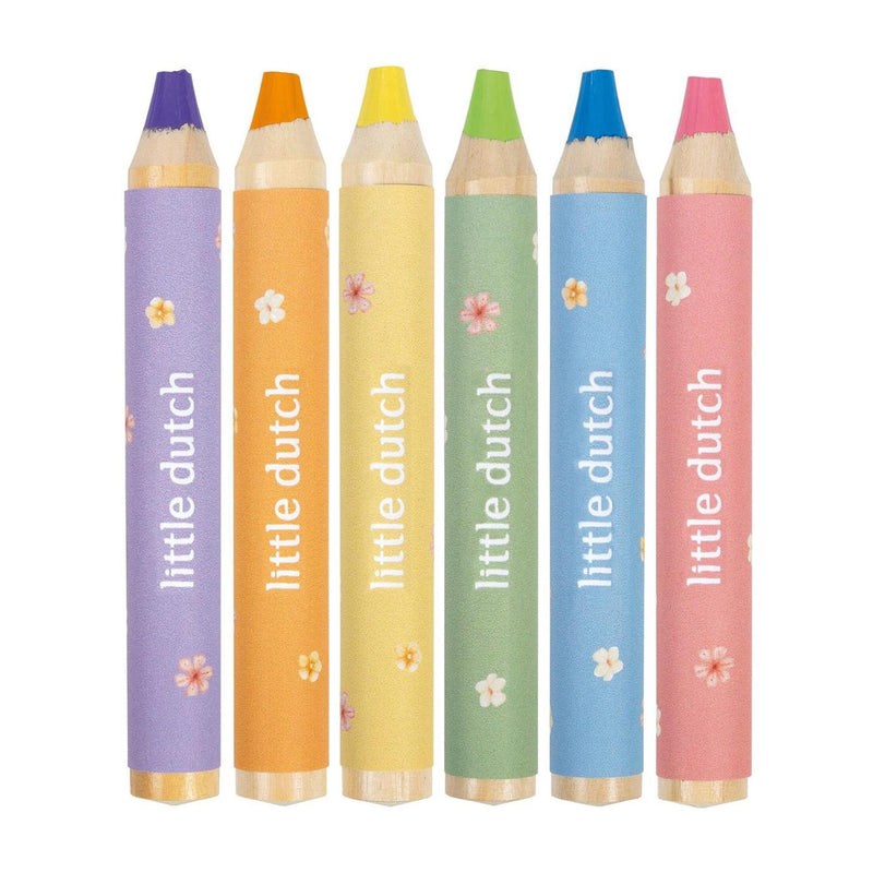 Afbeelding laden in galerijviewer, Little dutch rosa potloden kort dik set van 6 stuks