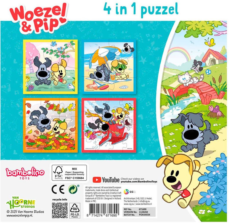 Afbeelding laden in galerijviewer, Bambolino woezel pip puzzel 4 in 1. 3+