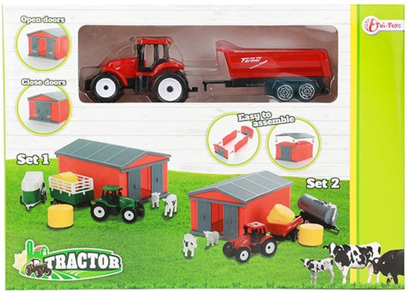 Afbeelding laden in galerijviewer, Toi-toys toi toys tractor set met schuur verschillende uitvoeringen