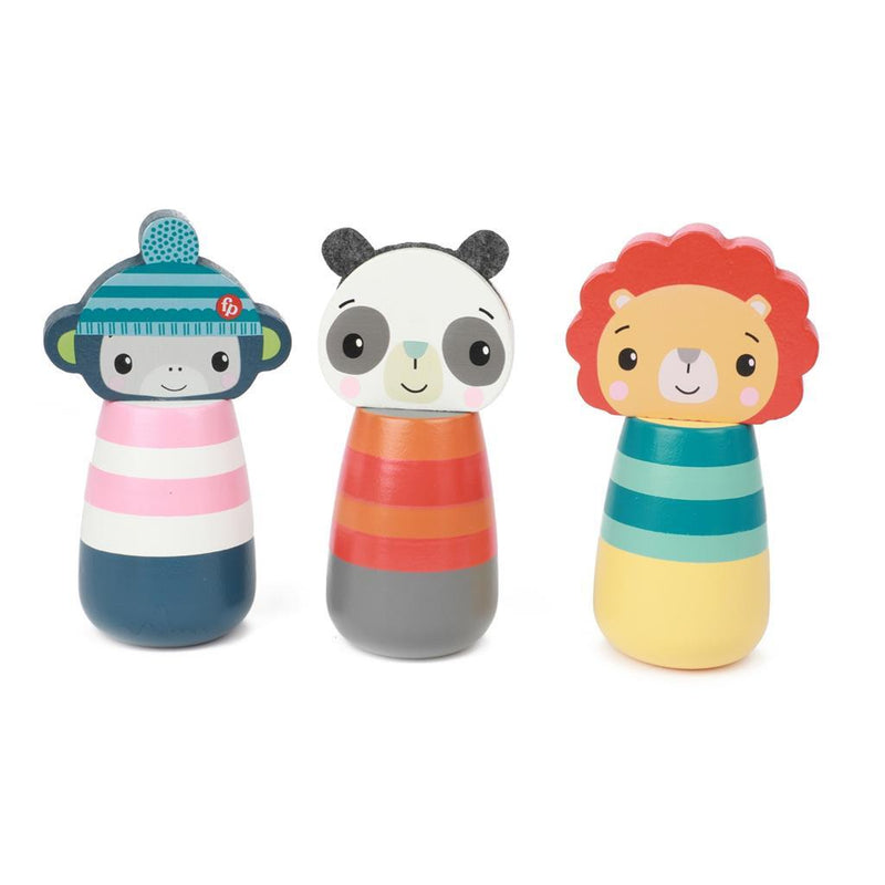 Afbeelding laden in galerijviewer, Fisher price houten kegelspel dieren