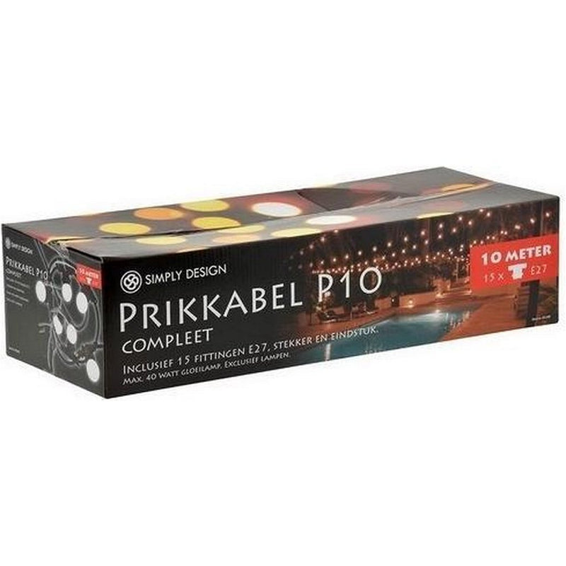 Afbeelding laden in galerijviewer, Basic simply design p10 waterdichte prikkabel met 15 fittingen 10m zwart