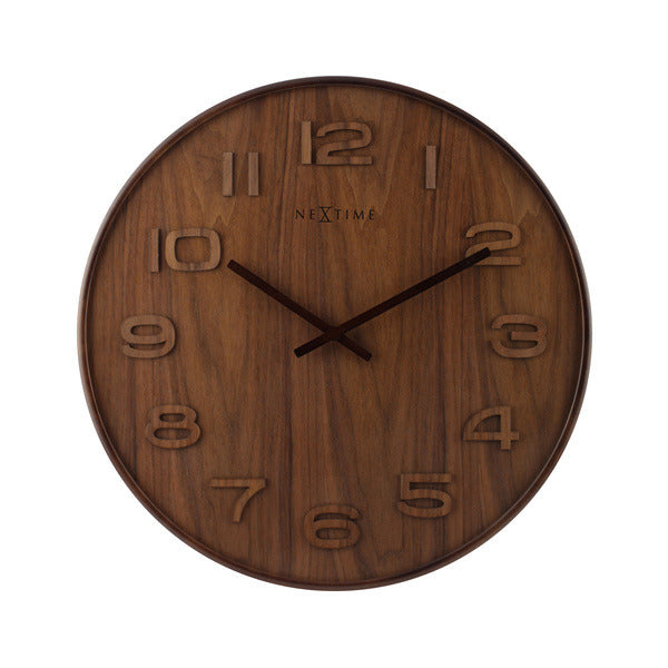 Afbeelding laden in galerijviewer, Nextime ne-3096br wandklok dia. 35 cm, hout, bruin, 'wood wood medium'