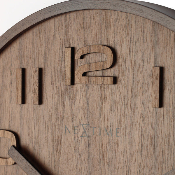 Afbeelding laden in galerijviewer, Nextime ne-3096br wandklok dia. 35 cm, hout, bruin, 'wood wood medium'