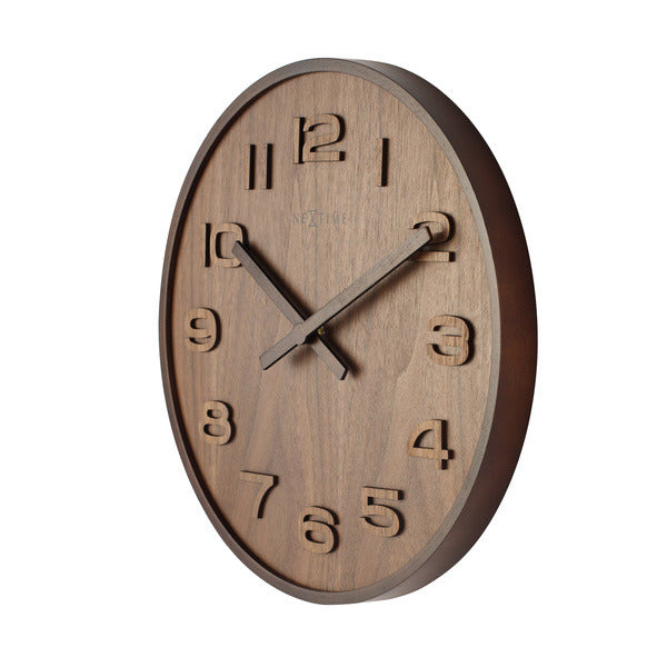 Afbeelding laden in galerijviewer, Nextime ne-3096br wandklok dia. 35 cm, hout, bruin, 'wood wood medium'