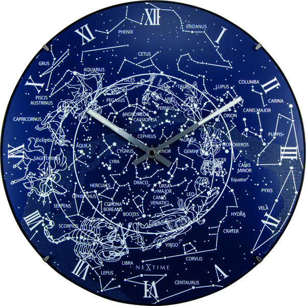 Afbeelding laden in galerijviewer, Nextime ne-3165 wandklok dia. 35 cm, bol glas, 'milky way dome'