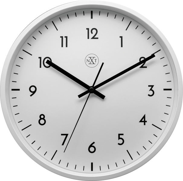 Afbeelding laden in galerijviewer, Nextime nxt easy big – wandklok – 30 cm – plastic – wit – stil