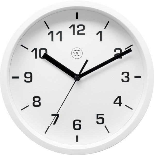 Afbeelding laden in galerijviewer, Nextime nx-7321wi wandklok nxt diameter 20cm kunststof wit, witte wijzerplaat