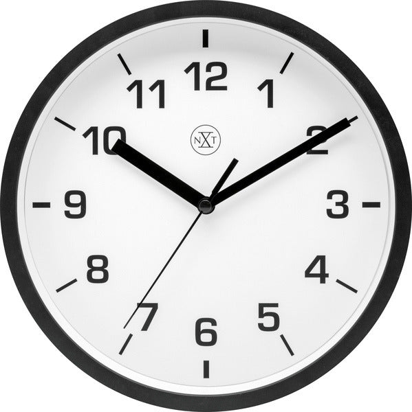 Afbeelding laden in galerijviewer, Nextime nx-7321zw wandklok nxt diameter 20cm kunststof zwart, witte wijzerplaat