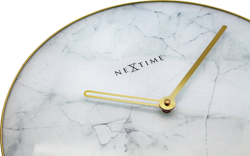 Afbeelding laden in galerijviewer, Nextime ne-8189wi wandklok marble ø 40 cm wit