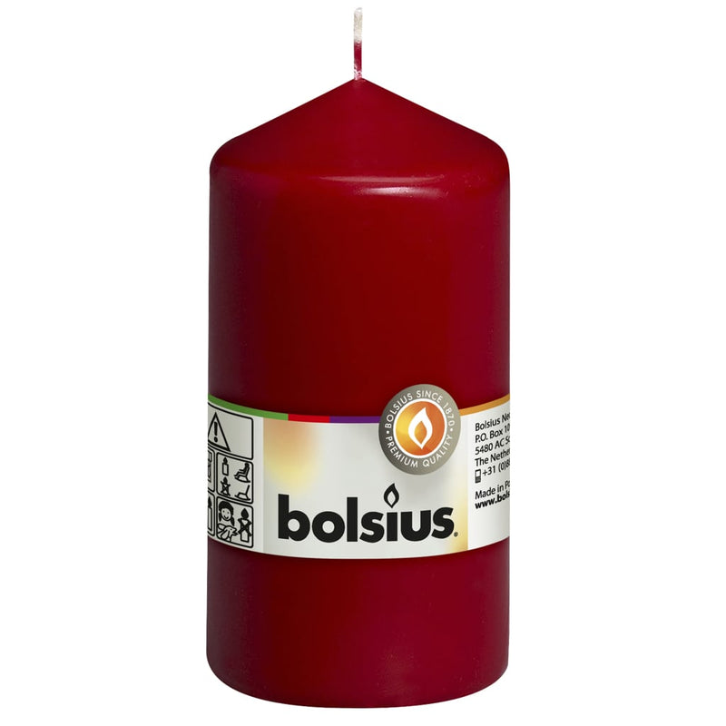 Afbeelding laden in galerijviewer, Bolsius Bolsius Stompkaarsen 8 st 130x68 mm wijnrood
