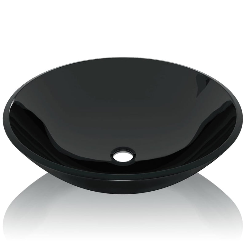 Afbeelding laden in galerijviewer, Vidaxl wasbak gehard glas 42 cm zwart