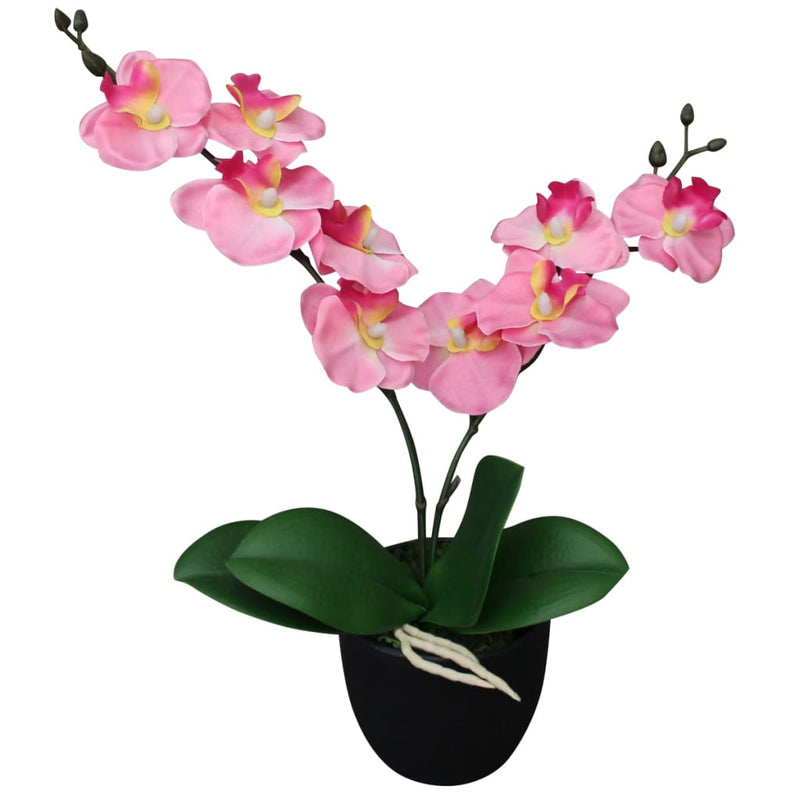 Afbeelding laden in galerijviewer, Vidaxl kunstplant orchidee met pot 30 cm roze