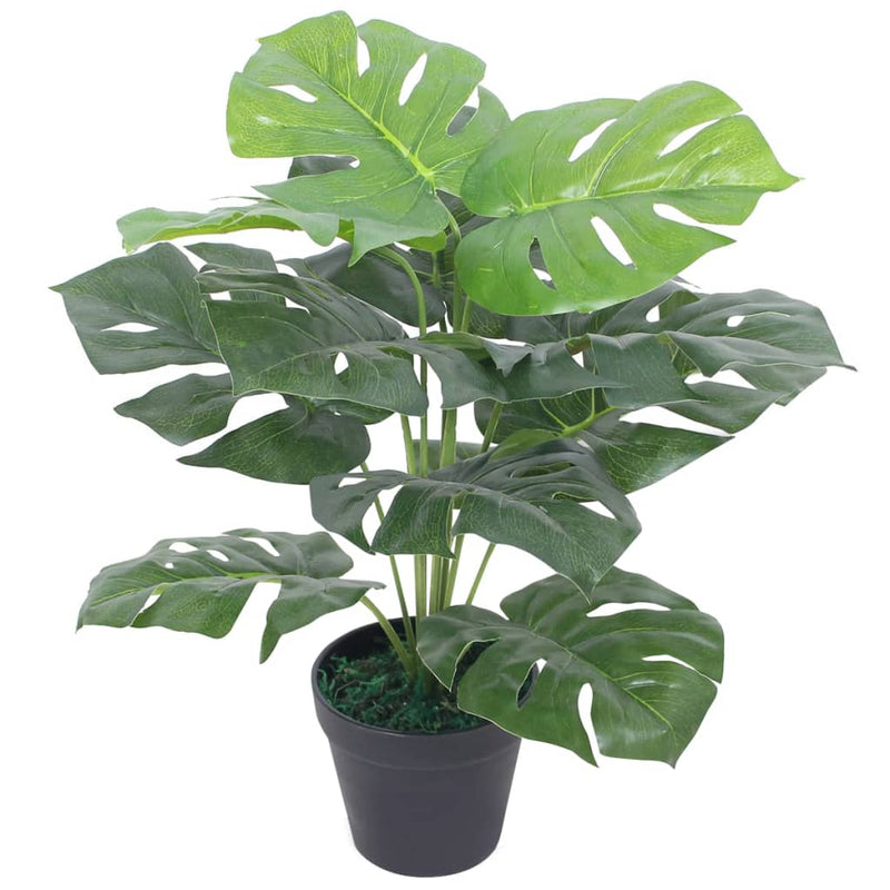 Afbeelding laden in galerijviewer, Vidaxl kunstplant met pot monstera 45 cm groen