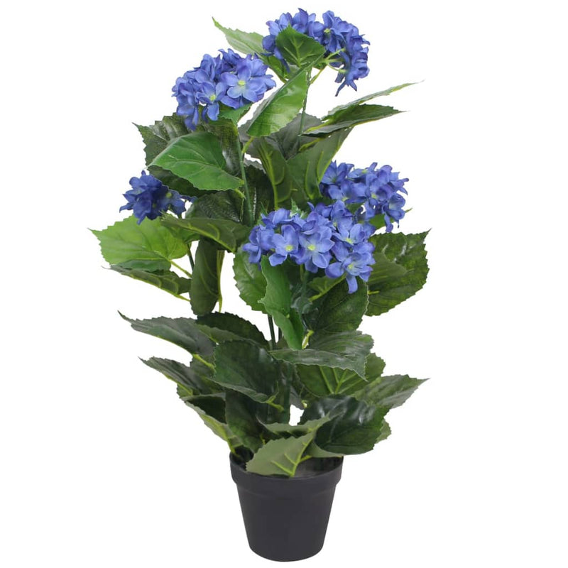 Afbeelding laden in galerijviewer, Vidaxl kunst hortensia plant met pot 60 cm blauw