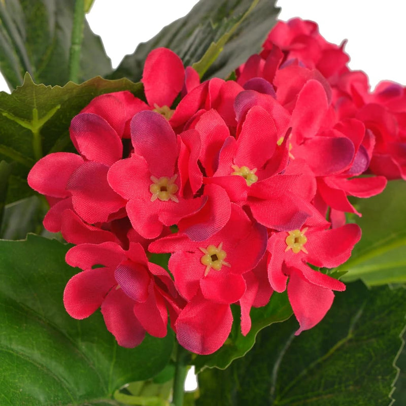 Afbeelding laden in galerijviewer, Vidaxl kunst hortensia plant met pot 60 cm rood