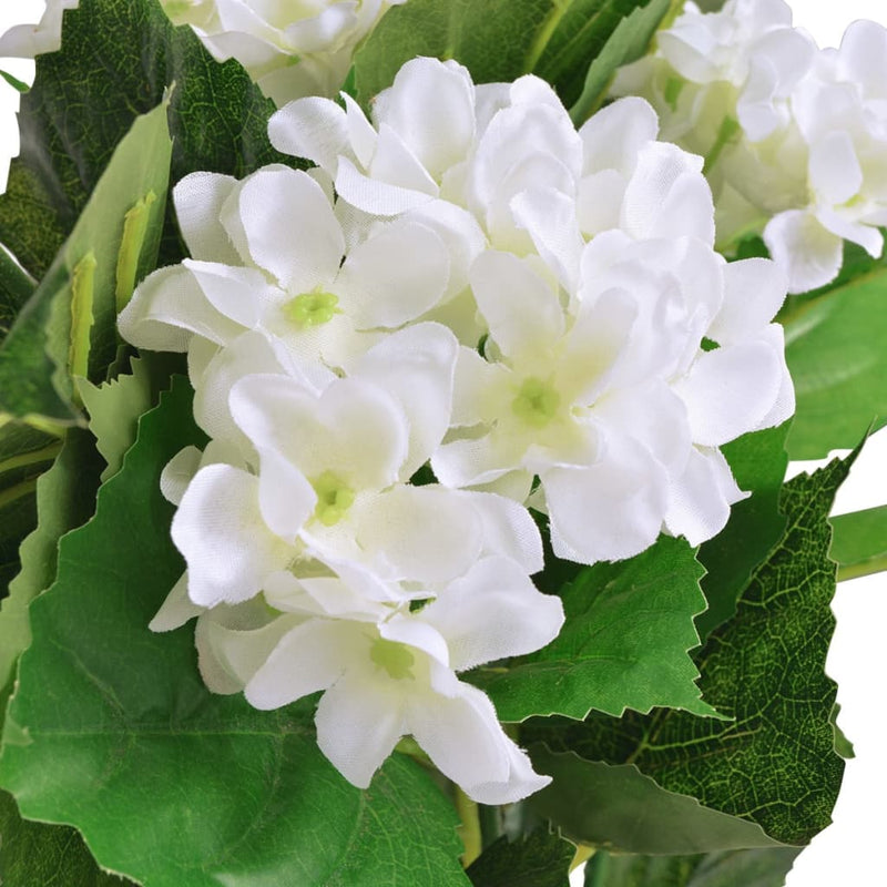 Afbeelding laden in galerijviewer, Vidaxl kunst hortensia plant met pot 60 cm wit