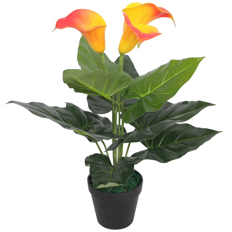 Afbeelding laden in galerijviewer, Vidaxl kunst calla lelie plant met pot 45 cm rood en geel