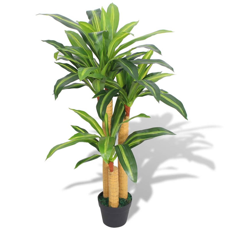 Afbeelding laden in galerijviewer, Vidaxl kunst dracena plant met pot 100 cm groen