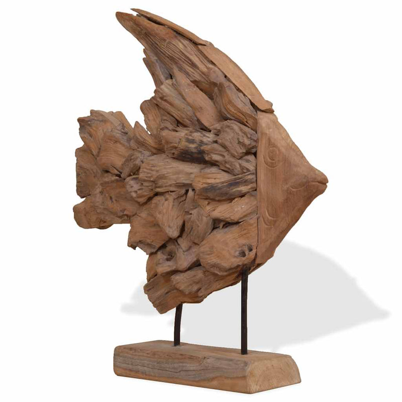 Afbeelding laden in galerijviewer, Vidaxl vissenbeeld 40x12x57 cm teakhout