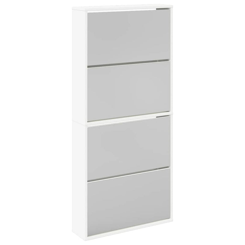 Afbeelding laden in galerijviewer, Vidaxl schoenenkast met 4 spiegels 63x17x134 cm wit