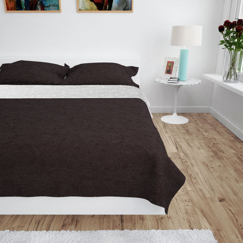 Afbeelding laden in galerijviewer, Vidaxl bedsprei dubbelzijdig 230x260 cm quilt crème en bruin