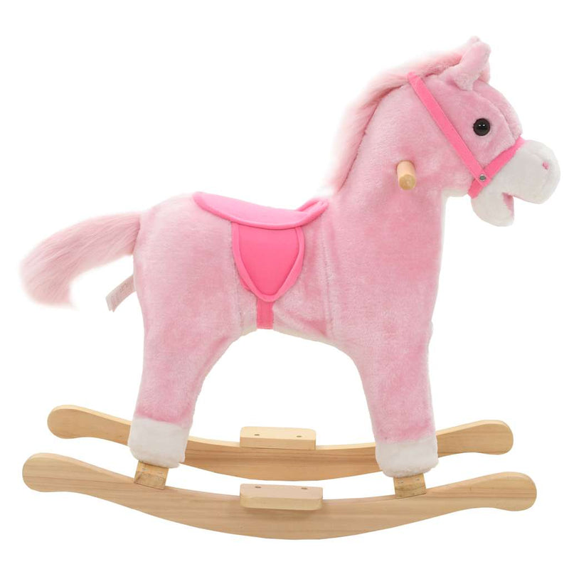 Afbeelding laden in galerijviewer, Vidaxl hobbeldier paard 65x32x58 cm pluche roze