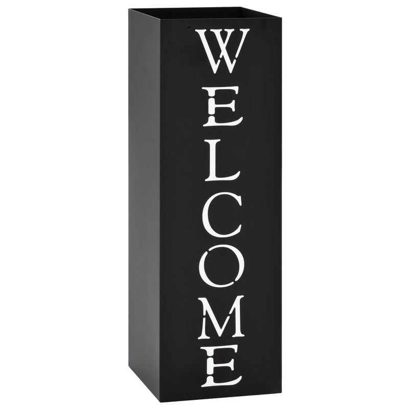 Afbeelding laden in galerijviewer, Vidaxl parapluhouder welcome staal zwart