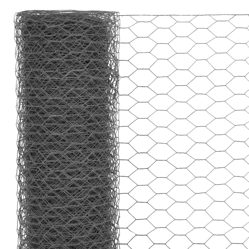 Afbeelding laden in galerijviewer, Vidaxl kippengaas 25x0,75 m staal met pvc coating grijs