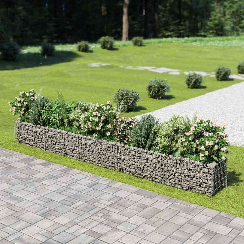 Afbeelding laden in galerijviewer, Vidaxl gabion plantenbak verhoogd 450x50x50 cm gegalvaniseerd staal