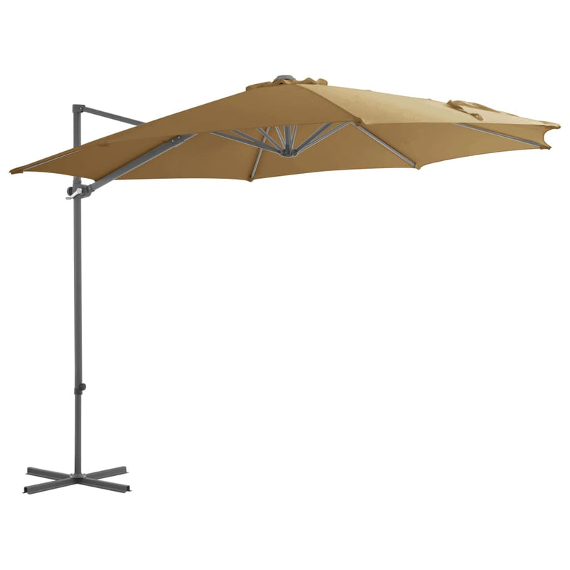 Afbeelding laden in galerijviewer, Vidaxl zweefparasol met stalen paal 300 cm taupe