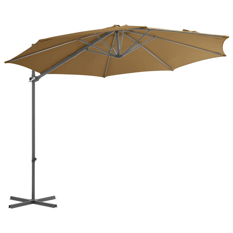 Afbeelding laden in galerijviewer, Vidaxl zweefparasol met stalen paal 300 cm taupe