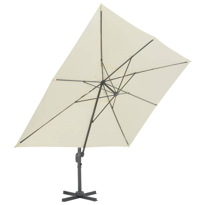 Afbeelding laden in galerijviewer, Vidaxl zwevende parasol met aluminium paal 400x300 cm zand