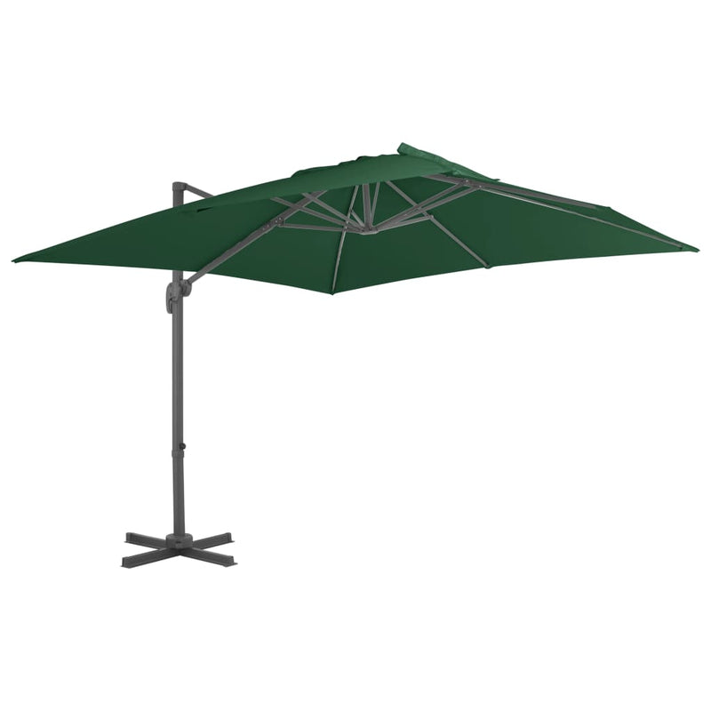 Afbeelding laden in galerijviewer, Vidaxl zweefparasol met aluminium paal 400x300 cm groen