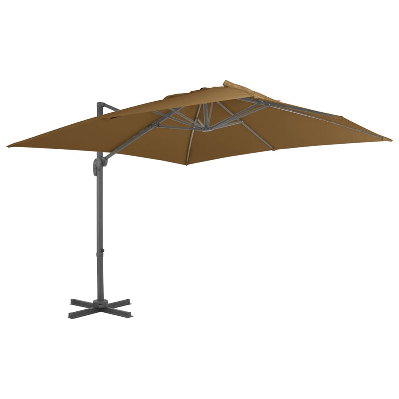 Afbeelding laden in galerijviewer, Vidaxl zweefparasol met aluminium paal 300x300 cm taupe