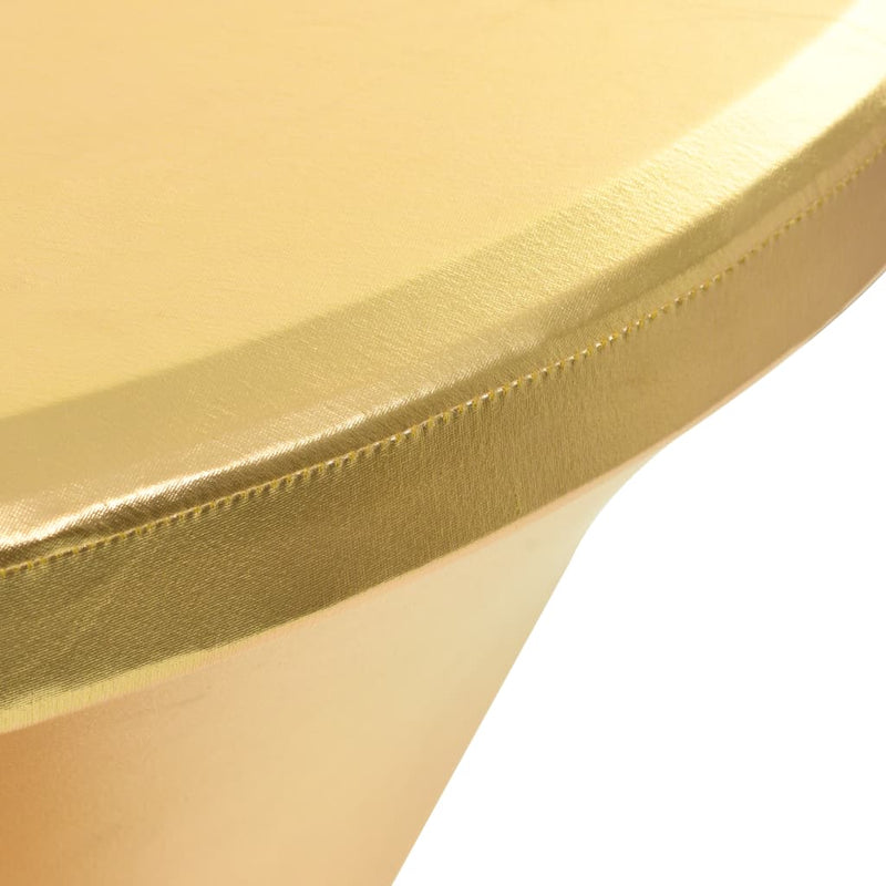 Afbeelding laden in galerijviewer, Vidaxl 2 st tafelhoezen stretch 70 cm goud