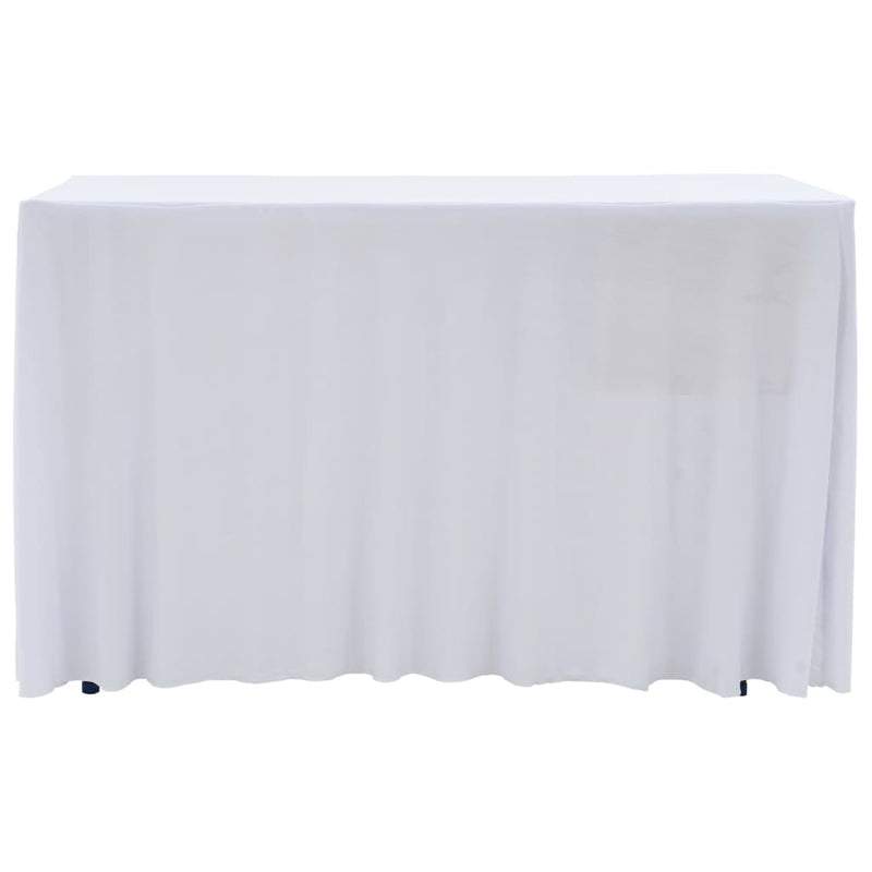 Afbeelding laden in galerijviewer, Vidaxl 2 st tafelhoezen stretch met rok 183x76x74 cm wit