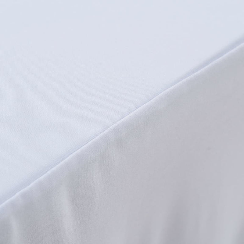 Afbeelding laden in galerijviewer, Vidaxl 2 st tafelhoezen stretch met rok 243x76x74 cm wit